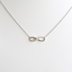 American Jewelry 14k White Gold .06ctw Diamond Accent Infinity Necklace