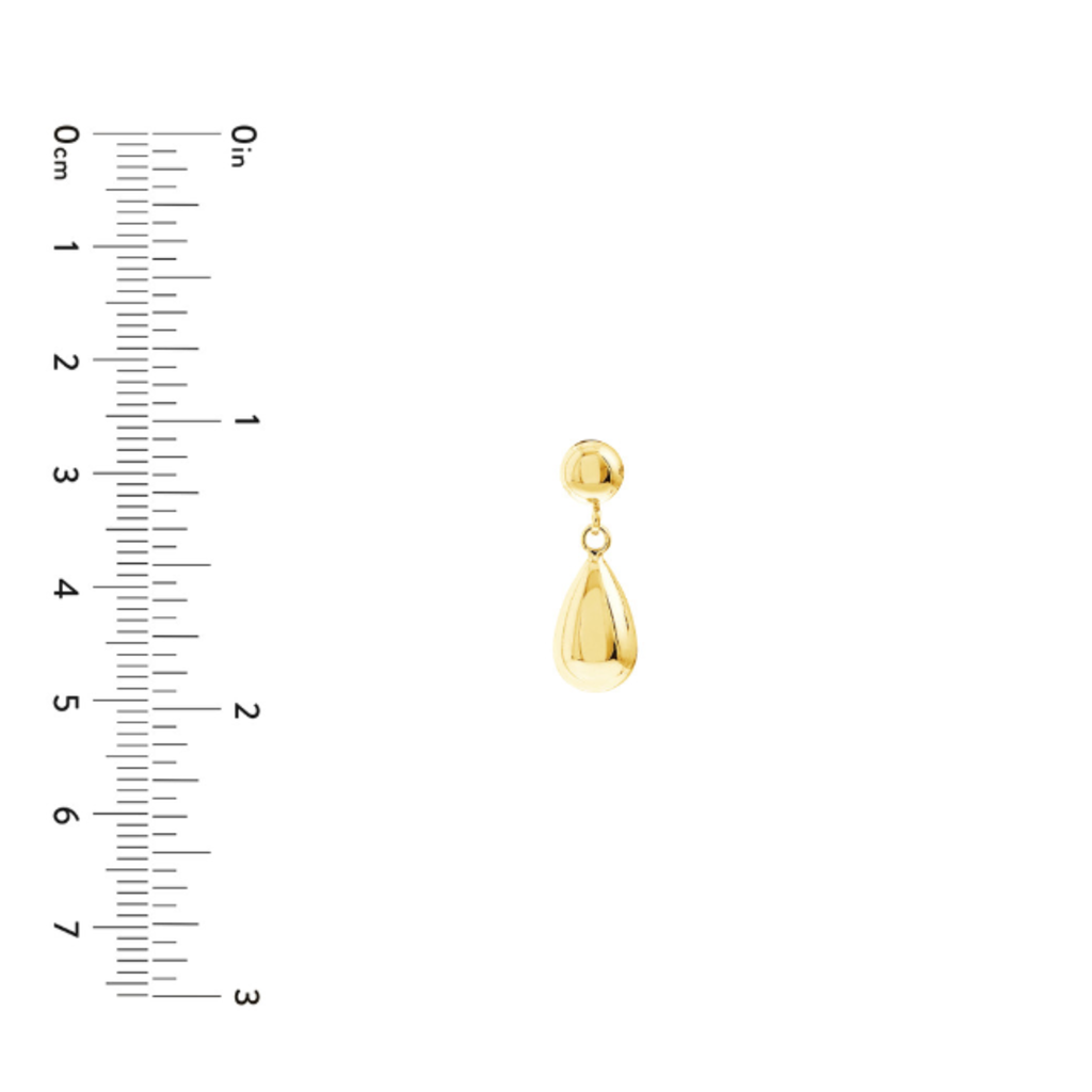 American Jewelry 10k Yellow Gold Bead Tear Drop Dangle Earrings