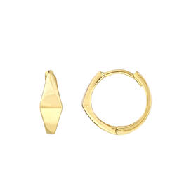 American Jewelry 10k Yellow Gold 3D Triangle Huggie Hoop Earrings