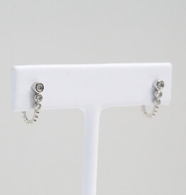 American Jewelry 14k White Gold 0.26ctw Tapered Bezel J-Huggie Hoop Earrings