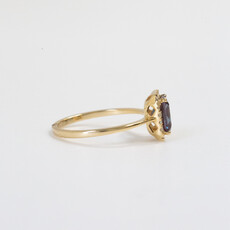 American Jewelry 14k Yellow Gold 0.16ctw Diamond Halo 1.30ct Created Cushion Alexandrite Ring (Size 7)