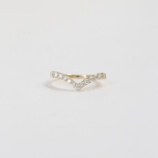 American Jewelry 14k Yellow Gold 0.58ctw Diamond Curved Contour Band (Size 7)