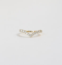 American Jewelry 14k Yellow Gold 0.58ctw Diamond Curved Contour Band (Size 7)