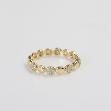 American Jewelry 14k Yellow Gold 0.20ctw Diamond Station Bezel Stackable Band (Size 7)