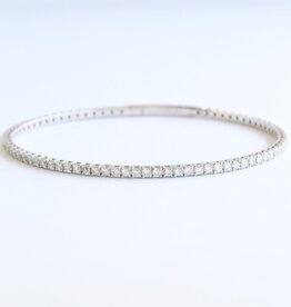 American Jewelry 14k White Gold 2.05ctw Diamond Bangle Bracelet