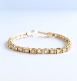 American Jewelry 14k Yellow Gold 1.86ctw Diamond Tennis Bracelet