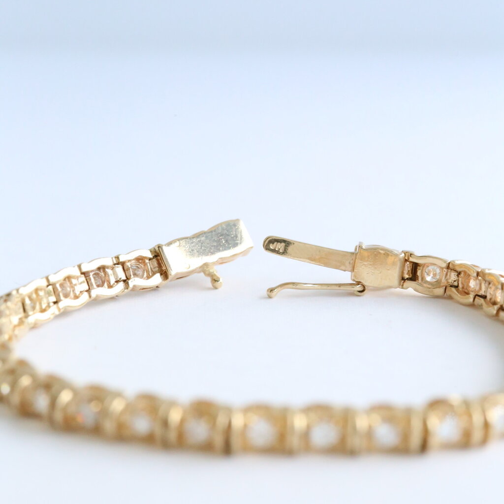 American Jewelry 14k Yellow Gold 1.86ctw Diamond Tennis Bracelet