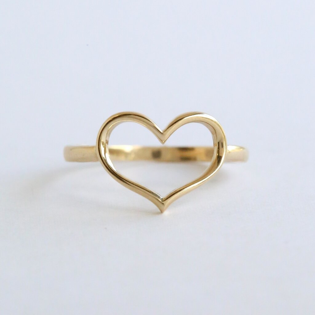 American Jewelry 14k Yellow Gold Polished Open Heart Ring