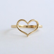 American Jewelry 14k Yellow Gold Polished Open Heart Ring