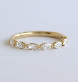 American Jewelry 14k Yellow Gold .49ctw Marquise Diamond Wedding Band Ring