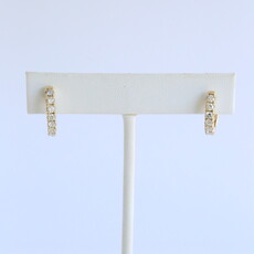 American Jewelry 14k Yellow Gold .88ctw Diamond Hoop Huggie Earrings