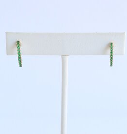 American Jewelry 14k Yellow Gold .36ctw Emerald Hoop Earrings