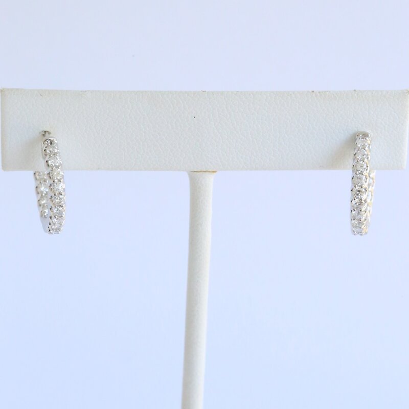 American Jewelry 14 White Gold 1ctw VS Diamond Inside Out Hoop Earrings