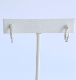 American Jewelry 14k White Gold .64ctw Diamond Hoop Earrings