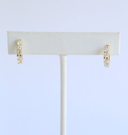 American Jewelry 14k Yellow Gold .88ctw Diamond Huggie Hoop Earrings