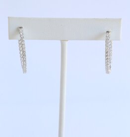 American Jewelry 14k White Gold 1.40ctw Diamond Oval Inside Out Hoop Earrings