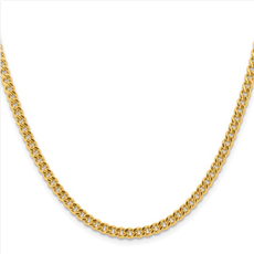 American Jewelry Stainless Steel Polished Yellow IP-Plated 4mm Curb Chain (22")