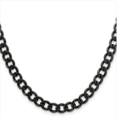 American Jewelry Stainless Steel Antiqued 6.7mm Curb Chain (24")