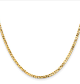 American Jewelry Stainless Steel Polished Yellow-IP Plated 4mm Curb Chain (20")