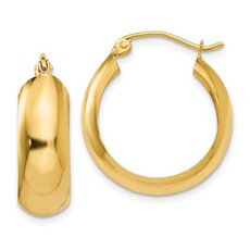 American Jewelry 14K Yellow Gold Chunky Hoop Earrings