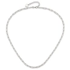 American Jewelry Sterling Silver 4.2mm Paperclip Link with 2in Extension Necklace (18")