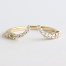 American Jewelry 14k Yellow GOld .33ctw Open V Contour Wedding Band (Size 7)