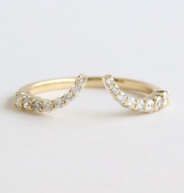 American Jewelry 14k Yellow GOld .33ctw Open V Contour Wedding Band (Size 7)