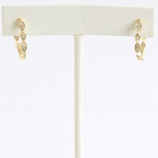 American Jewelry 10k Yellow Gold .25ctw Round Diamond Milgrain Twist Hoop Earrings