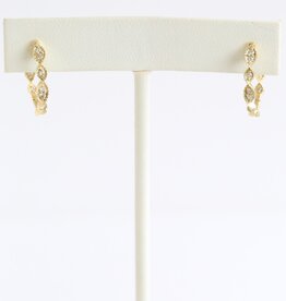 American Jewelry 10k Yellow Gold .25ctw Round Diamond Milgrain Twist Hoop Earrings
