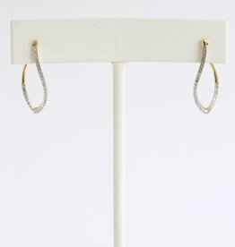 American Jewelry 14k Yellow Gold .22ctw Diamond Pear Open Hoop Post Back Earrings