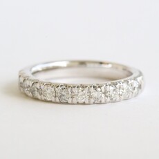 American Jewelry 14k White Gold .82ctw Diamond Straight Wedding Anniversary Band (Size 7)