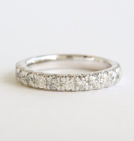 American Jewelry 14k White Gold .82ctw Diamond Straight Wedding Anniversary Band (Size 7)