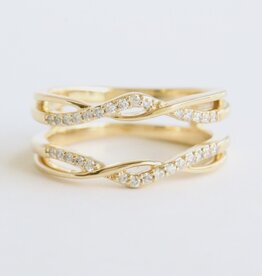 American Jewelry 14k Yellow Gold .32ctw Diamond Infinity Ring Guard (Size 7)