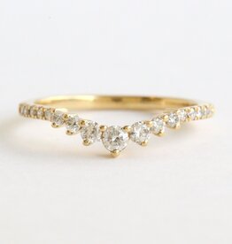 American Jewelry 14k Yellow Gold .34ctw Diamond Contour Curved Wedding Band (Size 7)