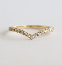 American Jewelry 14k Yellow Gold .24ctw Diamond V Contour Wedding Band (Size 7)