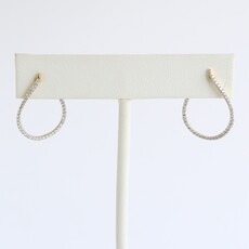 American Jewelry 14k Yellow Gold .30ctw Diamond Open Back Front Facing Hoop Earrings