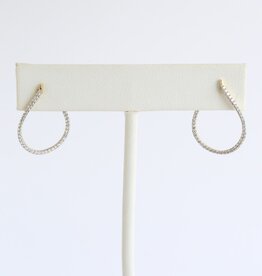 American Jewelry 14k Yellow Gold .30ctw Diamond Open Back Front Facing Hoop Earrings