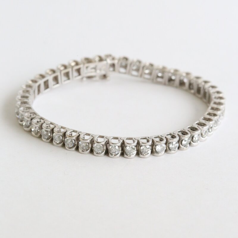 American Jewelry 14k White Gold 5ctw Diamond Tennis Bracelet