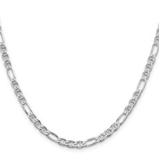 American Jewelry Sterling Silver Rhodium-plated 3.75mm Figaro Anchor Chain (22")