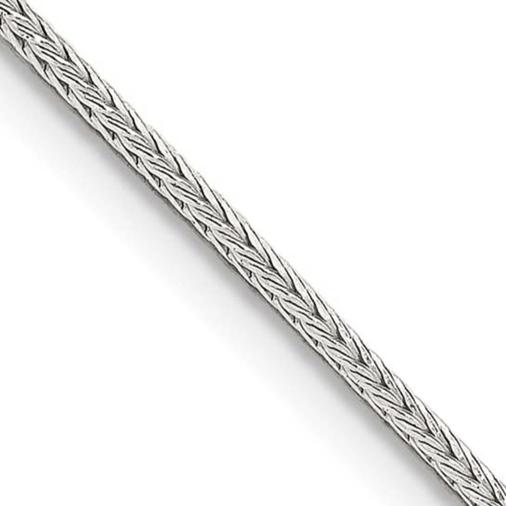 American Jewelry Sterling Silver 1.25mm Diamond-cut Round Franco Chain (18")