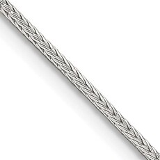 American Jewelry Sterling Silver 1.25mm Diamond-cut Round Franco Chain (18")