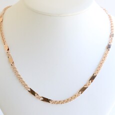 American Jewelry 14k Rose Gold Fancy Double Link Chain Necklace (20")