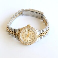 American Jewelry Pre-owned Ladies Rolex Two-Tone Oyster Perpetual Datejust Watch w/ Diamond Bezel