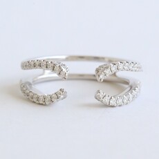 American Jewelry 14k White Gold .51ctw Diamond Open Wrap Ring Guard