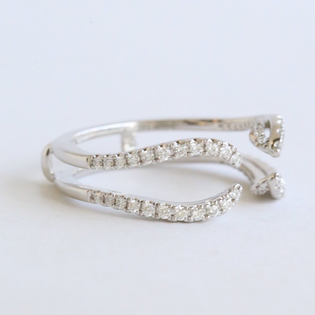 American Jewelry 14k White Gold .51ctw Diamond Open Wrap Ring Guard