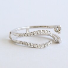 American Jewelry 14k White Gold .51ctw Diamond Open Wrap Ring Guard