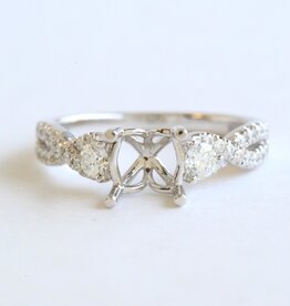 American Jewelry 14k White Gold .49ctw Diamond Infinity Semi Mount Engagement Ring