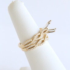 American Jewelry 14k Yellow Gold .70ctw Diamond Infinity Semi Mount Wedding Band Set