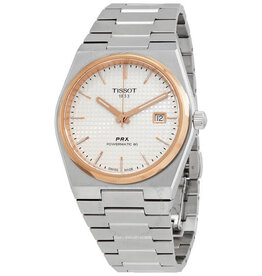 American Jewelry Tissot PRX Powermatic 80 Watch w/ Rose Colored Bezel & Hands