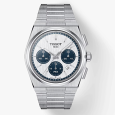 Tissot Tissot PRX AUtomatic Chronograph Watch w/ White & Blue Chronograph